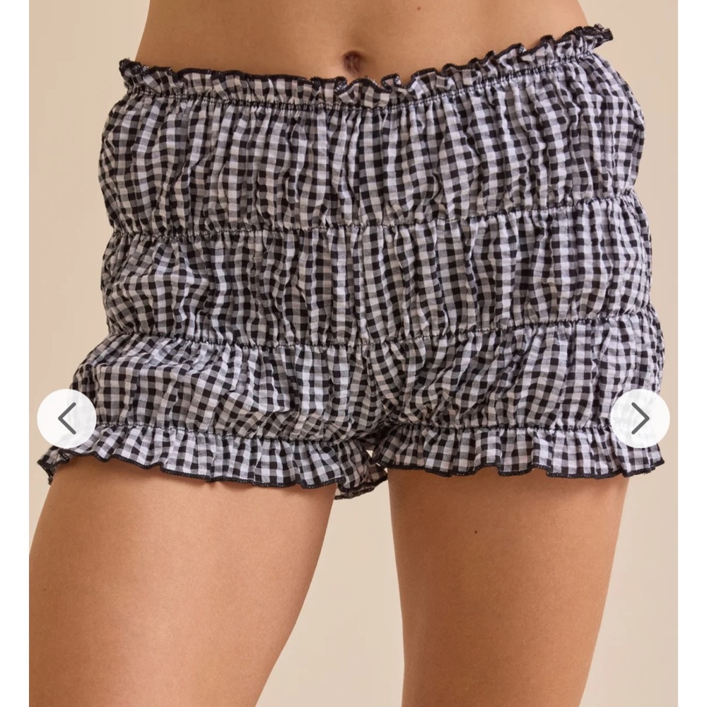 NWT Altar'd State Black and White High Waist Gingham Bloomer Shorts